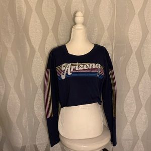 Raw hem cropped long sleeve